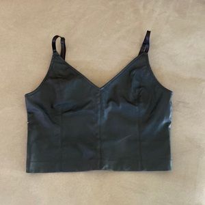 Zara pleather crop tank m